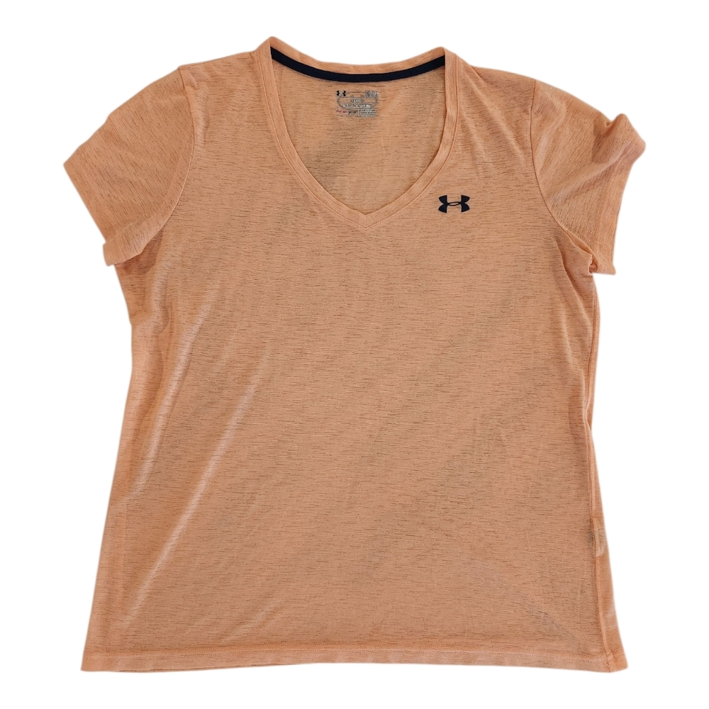 Under Armour Peach V-Neck Short Sleeve Tee - Women's Size Large